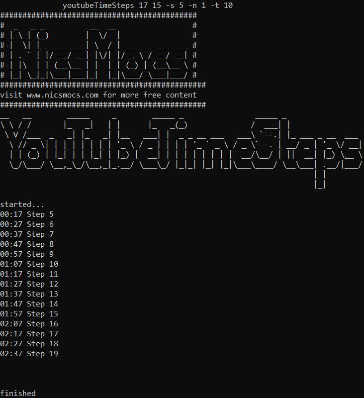 NicsMocs software youtube timesteps timestamp generator c++ console application